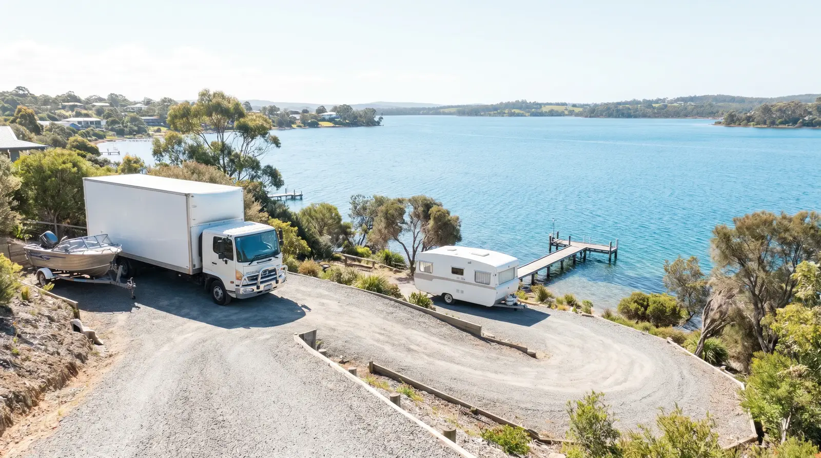 Moving a waterfront home on Lake Macquarie: the boat, the van and the long driveway