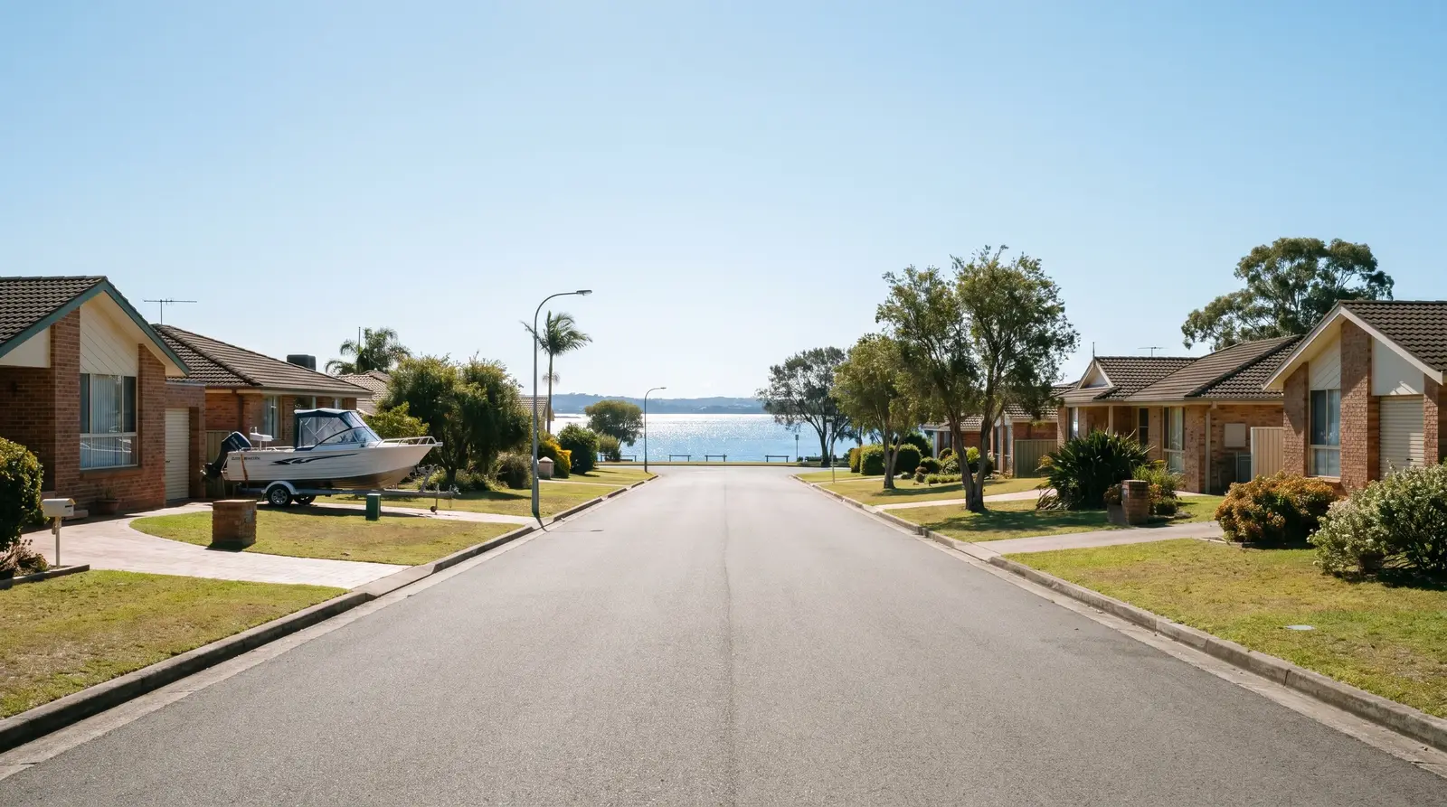 A residential street in Belmont, showing the typical access for a move here