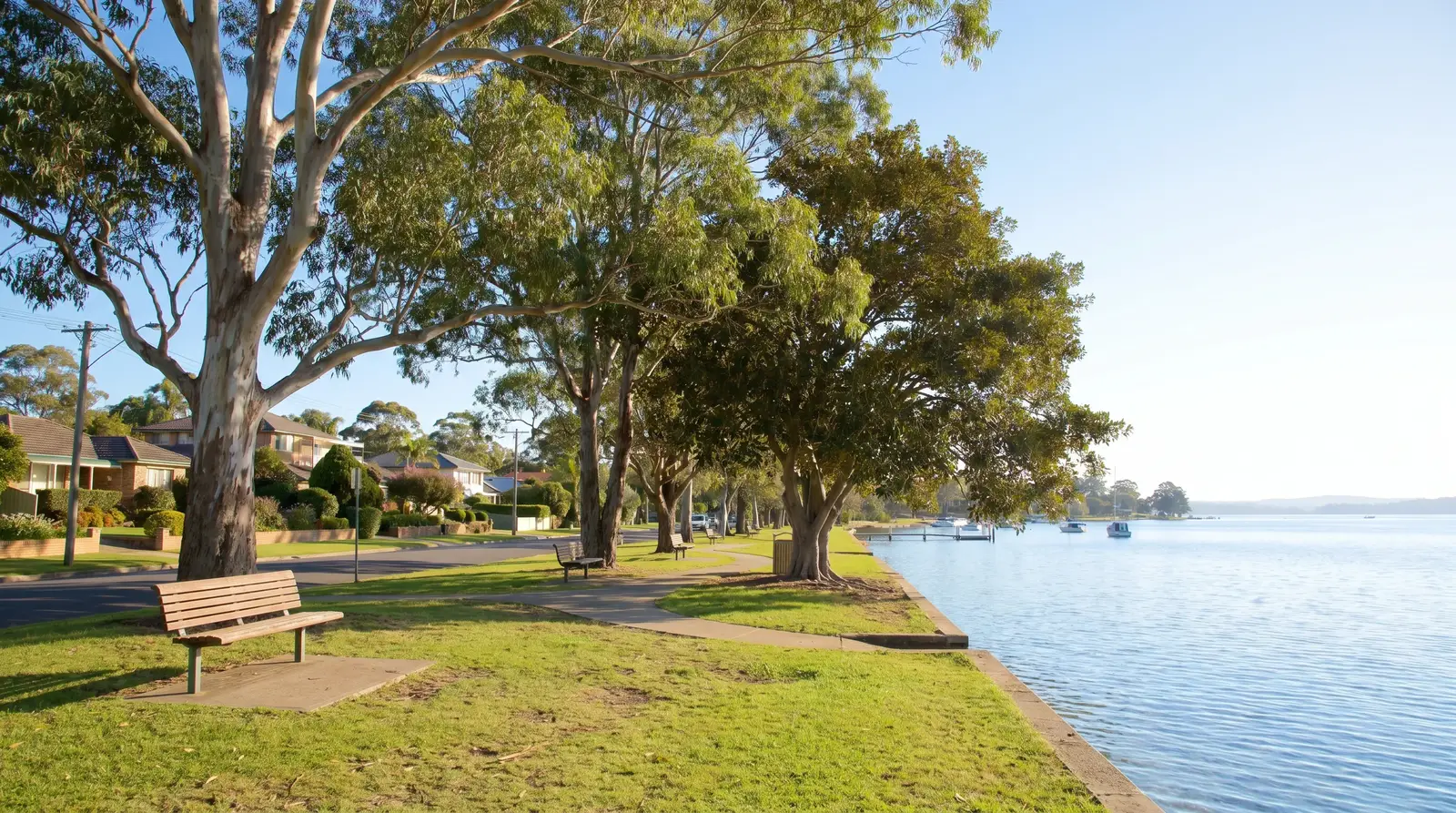 A residential street in Speers Point, showing the typical access for a move here